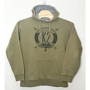 Vintage K2 Hoodie Men's XL Olive Green Y2K 2000s Activewear Climbing Outdoor